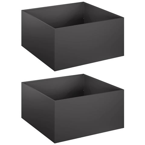 Vaso da giardino 2 pz Nero 60 x 60 x 30 cm - Foto 1