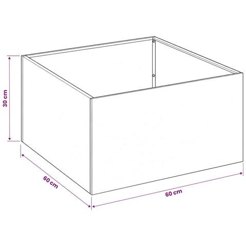 Vaso da giardino 2 pz Nero 60 x 60 x 30 cm - Foto 8