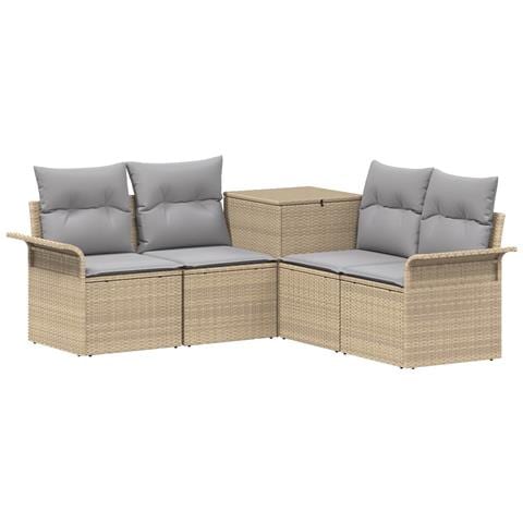Set di divani 5 pz Beige e Grigio Chiaro - Foto 1