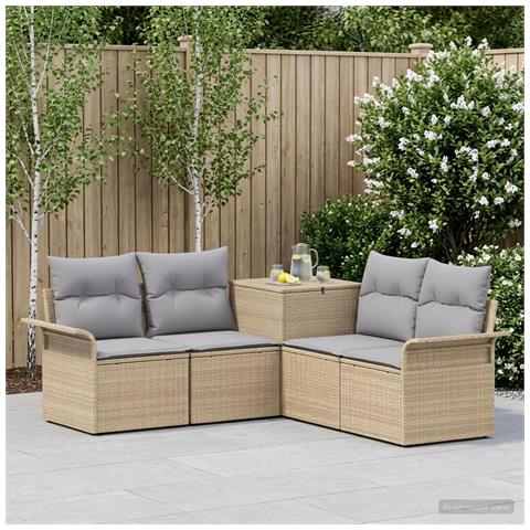 Set di divani 5 pz Beige e Grigio Chiaro - Foto 10