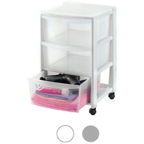 Cassettiera In Polipropilene Con Ruote Piroettanti, 40x40xh. 63 Cm Bianco - Foto 2