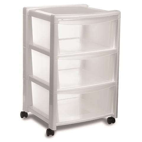 Cassettiera In Polipropilene Con Ruote Piroettanti, 40x40xh. 63 Cm Bianco - Foto 1