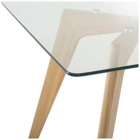 Tavolo Da Pranzo In Legno Di Faggio E Piano In Vetro 180x90cm Hudson - Foto 27