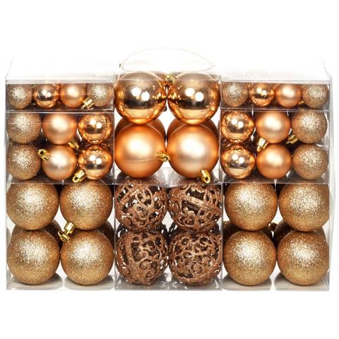 Set Palline di Natale 100 pz 3/4/6 cm Rosa / Oro - Foto 1