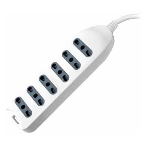 Multipresa Ciabatta 6 Posti Prese / bipasso 10/16a Standard Italiano Con Attacco A Parete - Sku 8709 - Foto 1