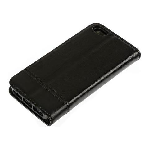 Wallet Folio Case, Cover A Libro - Apple Iphone 5 / 5s / Se - Nero - Foto 2