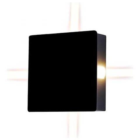 V-tac Vt-704 Lampada Led 4w Da Parete Quadrato Nero Wall Light Bianco Caldo 3000k Ip65 - Sku 8211 - Foto 1