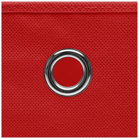 Scatole Portaoggetti con Coperchi 10pz Rosse 32x32x32cm Tessuto - Foto 2