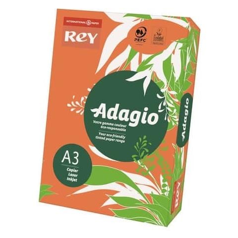 Carta Colorata A3 Rey Adagio Arancio 21 Risma 250 Fogli - Adagi160x504 - Foto 1