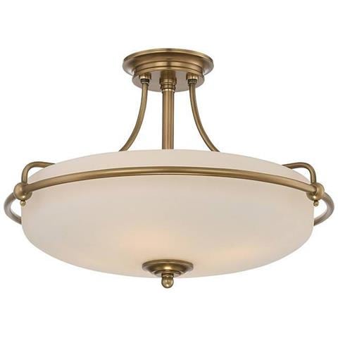 Plafoniera Semi-filo A 4 Luci In Ottone Anticato, E27 - Foto 1