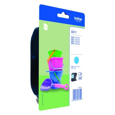 LC-221CBP, Blu, Ciano, Standard, , DCP-J562DW / MFC-J480DW / MFC-J880DW, Blister - Foto 1