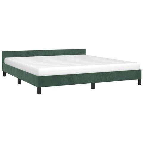 Giroletto senza Materasso Verde Scuro 160x200 cm in Velluto - Foto 2