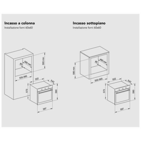 Forno Elettrico da Incasso GFX62IX-S3 Capacità 64 L Multifunzione Ventilato Potenza 2670 W Colore Acciaio Inossidabile - Foto 4