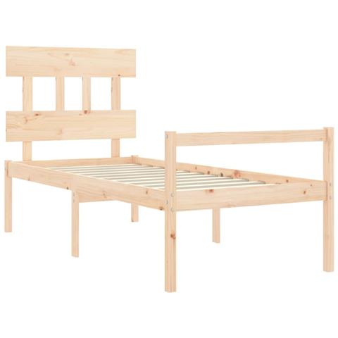 Letto per Anziani con Testiera Single in Legno Massello - Foto 9