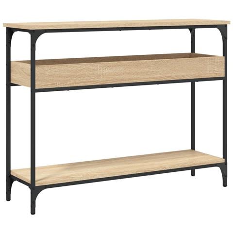 Tavolo Consolle Ripiano Rovere Sonoma 100x29x75cm Multistrato - Foto 2