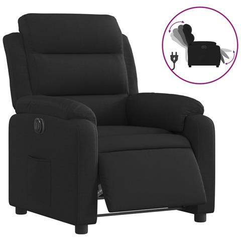 Poltrona Elettrica Reclinabile Nera In Tessuto - Foto 2