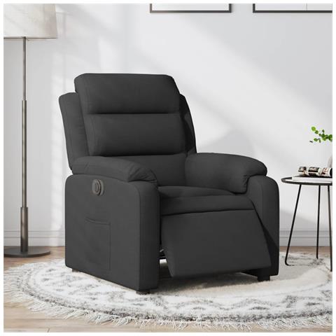 Poltrona Elettrica Reclinabile Nera In Tessuto - Foto 1