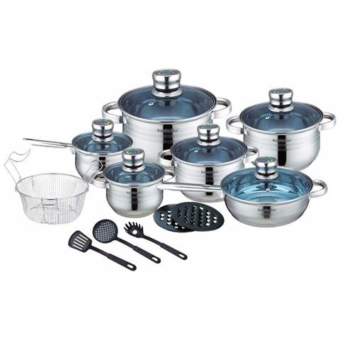 Set Di Pentole In Acciaio Inox Da 18 Pezzi Con Coperchio In Vetro Rl-1801b - Foto 1