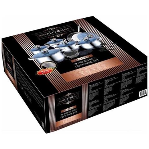 Set Di Pentole In Acciaio Inox Da 18 Pezzi Con Coperchio In Vetro Rl-1801b - Foto 2
