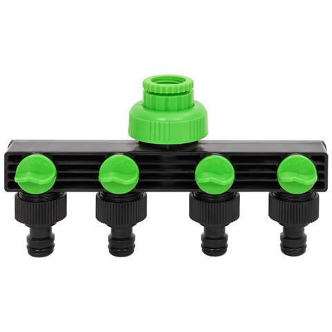 Adattatore Rubinetto A 4 Vie Verde E Nero 19,5x6x11 Cm Abs E Pp - Foto 2