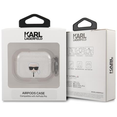 Cover Per Airpods Pro Glitter Chic In Tpu Alta Qualità, Argento - Foto 3