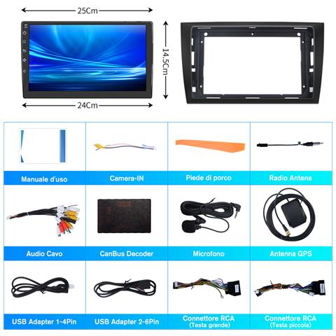 Autoradio 13 Per Golf 6 (2008-2016) Con Carplay E Android Auto 9 Pollici Radio Android (2g+32gb) Stereo Con Cornice Esterna, Funzione Con Command Di Volante Navigatore Dsp Bluetooth Usb Wifi - Foto 7