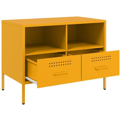 Mobile TV Giallo Senape 68x39x50,5 cm in Acciaio - Foto 2