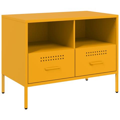 Mobile TV Giallo Senape 68x39x50,5 cm in Acciaio - Foto 1