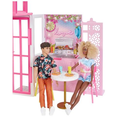 Set Casa Delle Bambole A 2 Piani Con Bambola Barbie E Accessori, Multicolore - Foto 4