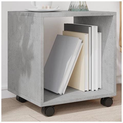 Mobiletto Con Ruote Grigio Cemento 37x33x42,5 Cm In Truciolato - Foto 1