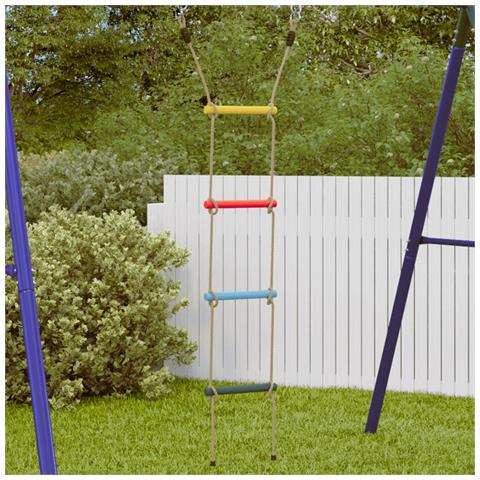 Scala Di Corda Per Bambini Con 4 Pioli Multicolore - Foto 1