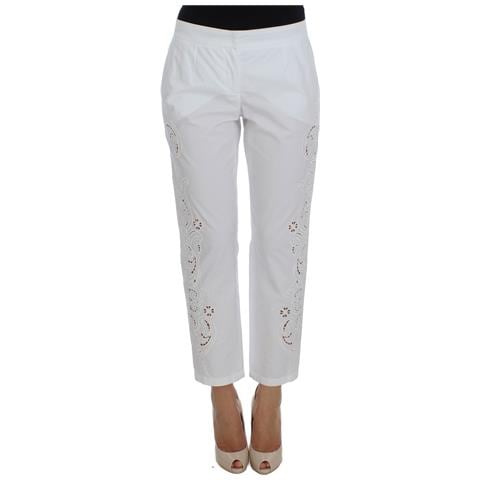 Abito Con Ritaglio Floreale Bianco Pantaloni Siciliani - It40-s - Foto 1