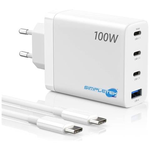 Alimentatore 100w Gan Quick Charge 3 X Usb-c Type-c (2 X 100w + 1 X 23w) Usb - Foto 1