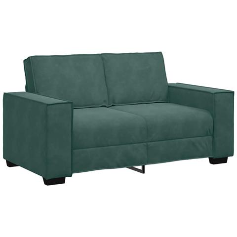 Divano a 2 Posti Verde Scuro 120 cm in Velluto - Foto 1