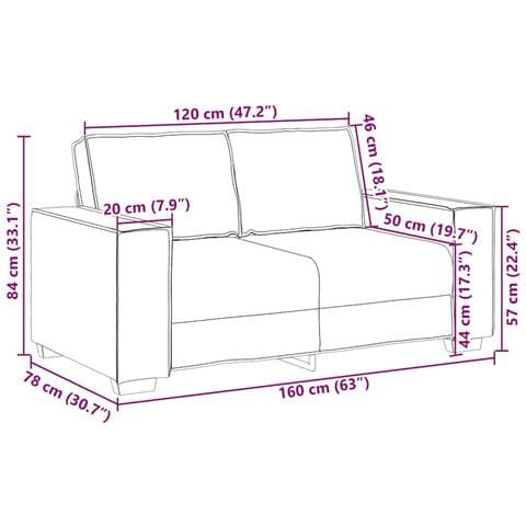 Divano a 2 Posti Verde Scuro 120 cm in Velluto - Foto 2