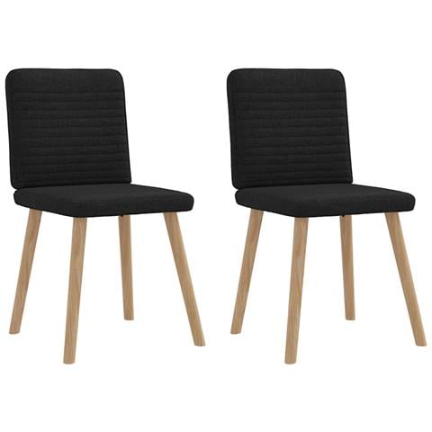 Sedie Da Pranzo 2 Pz Nere In Tessuto - Foto 1