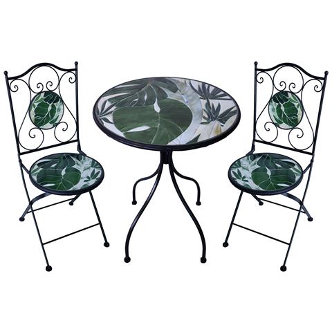 Sintra - Set Due Sedie E Tavolo Rotondo Con Decori - Foto 1