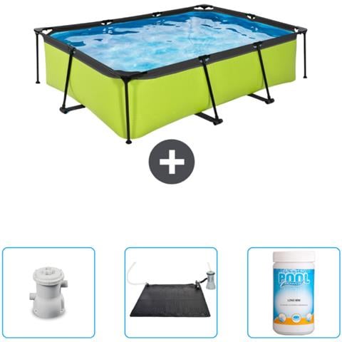 Piscina Fuori Terra - Rettangolo - 220x150x65 Cm - Groen - Include Accessori Coordinati Cb80 - Foto 1