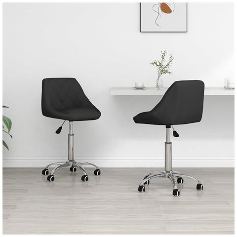 Sedie Da Pranzo Girevoli 2 Pz Nere In Similpelle - Foto 8