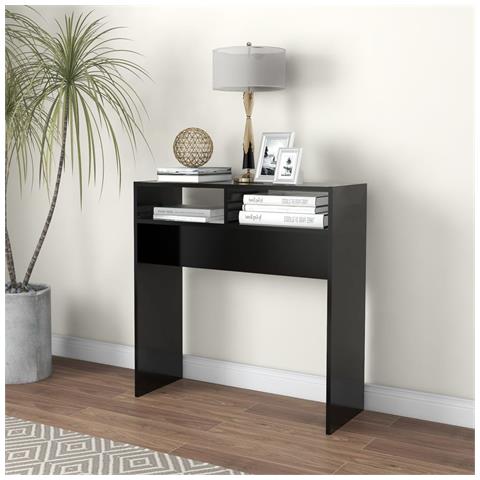 Lusso Casadino -  Tavolino Consolle Nero 78x30x80 Cm In Legno Multistrato - Foto 8