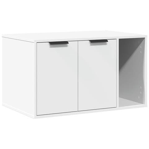 Recinto per Lettiera per Gatti Bianco 80x50x45 cm in Truciolato - Foto 1