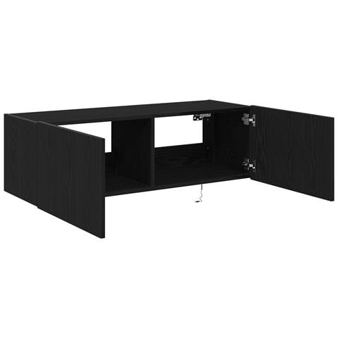 Mobile TV  con luci LED Nero Rovere 100x35x31 cm - Foto 2