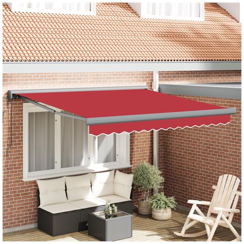 Tenda Retrattile Automatica Rossa 350x250 cm, Tessuto di Ricambio per Tenda  per Telaio 3.5x2.5 m Rossa - Foto 2