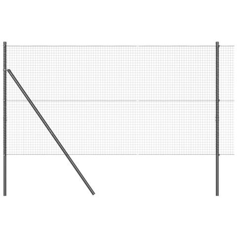 Recinto in Filo Saldato con 13 Pali Grigio 1x50 m Acciaio - Foto 1