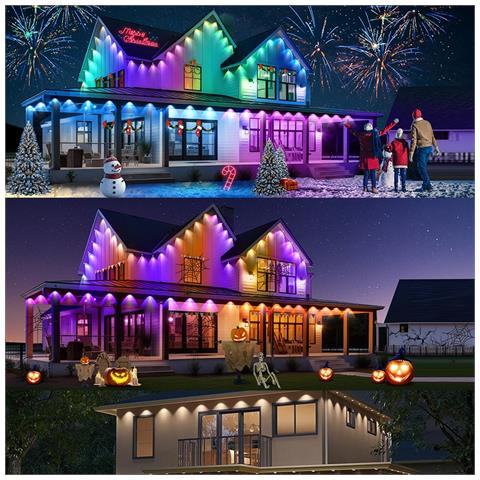 Luci A Led Per Grondaia Esterna Impermeabili Bluetooth 10m 20 Luci (standard Ue) - Illuminazione Intelligente Per Esterni - Foto 6