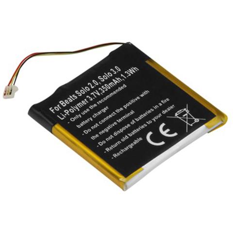 Batteria Per Cuffie Beats Solo 2.0 / Solo 3.0 Li-polimero 3.7v 350mah 1,3wh - Foto 1