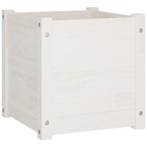 Lusso Casadino -  Fioriere Da Giardino 2 Pz Bianche 40x40x40 Cm Massello Di Pino - Foto 2