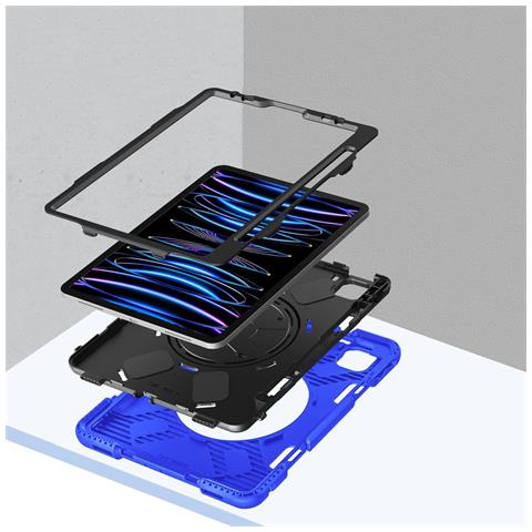 Custodia Per Ipad Pro 5/4/3 12.9"" Supporto E Alloggiamento Per Apple Pencil Blu - Foto 2