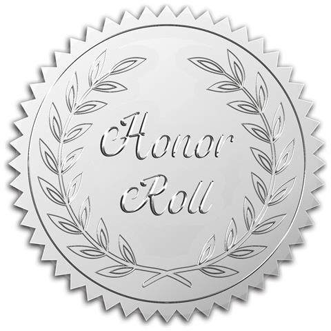 Craspire 5 Cm Adesivo In Lamina Honor Roll, 100 Pezzi Argento - Foto 1