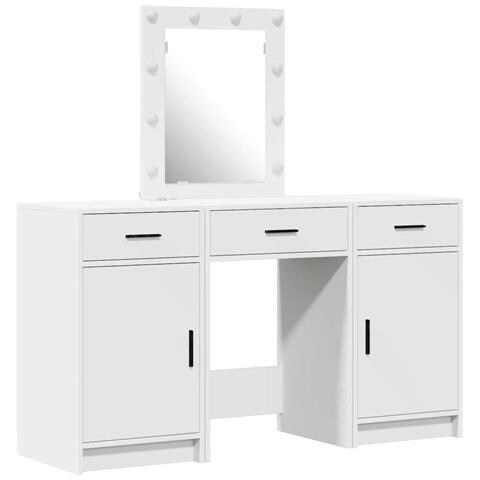 Tavolo da Trucco con cassetto 3 pcs Bianco 50 x 41 x 135 cm - Foto 1